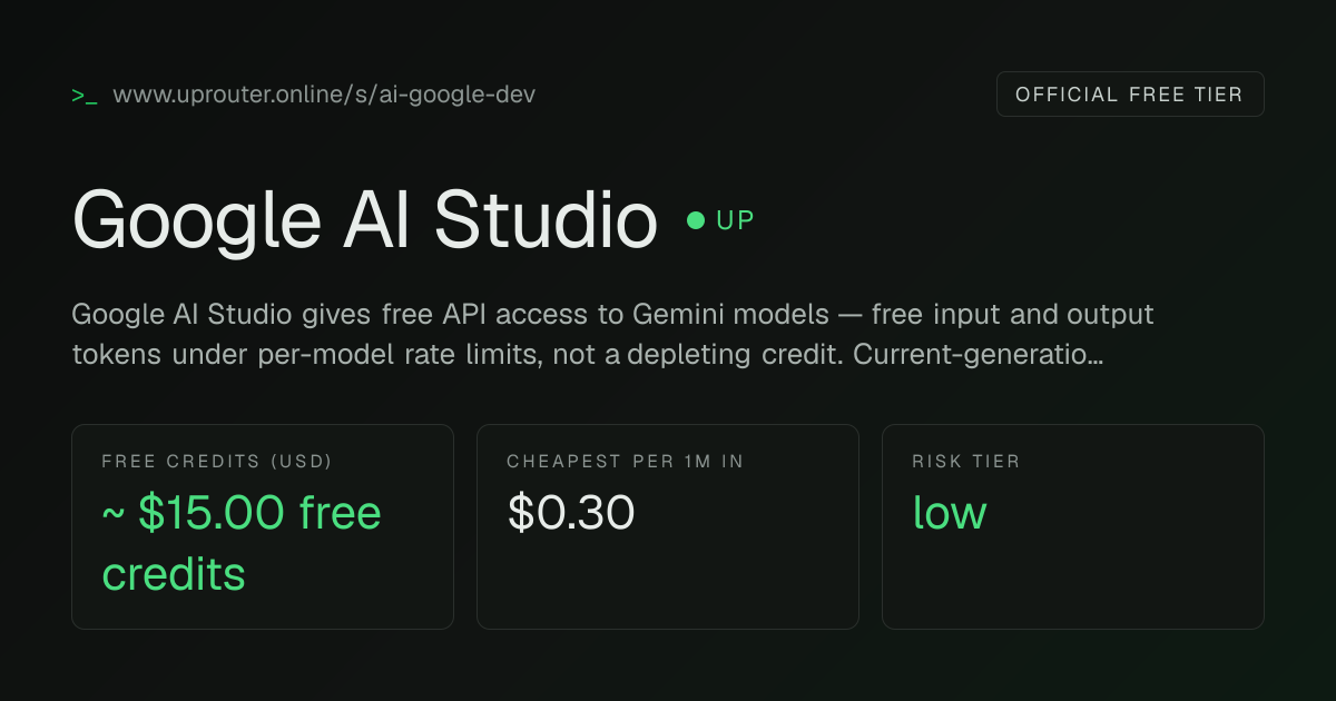 Editorial re-verification: Google AI Studio