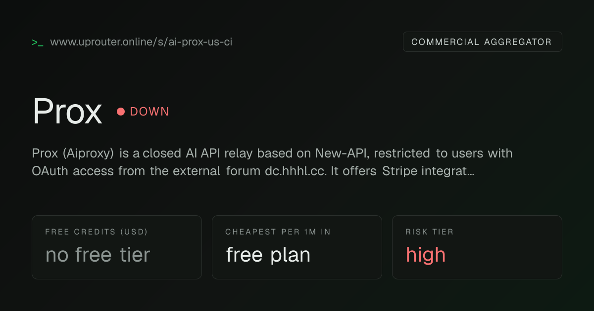 Prox status flipped to down
