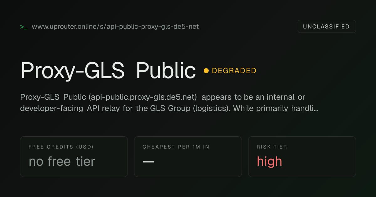 Proxy-GLS Public status flipped to degraded
