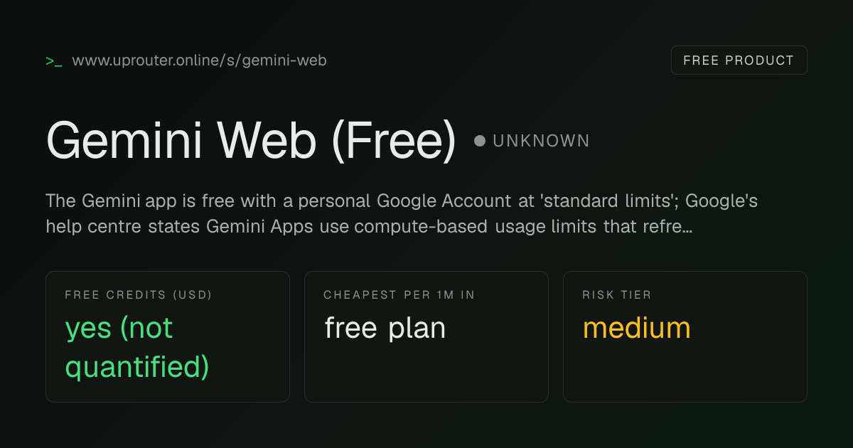 Gemini Web (Free) added to the directory