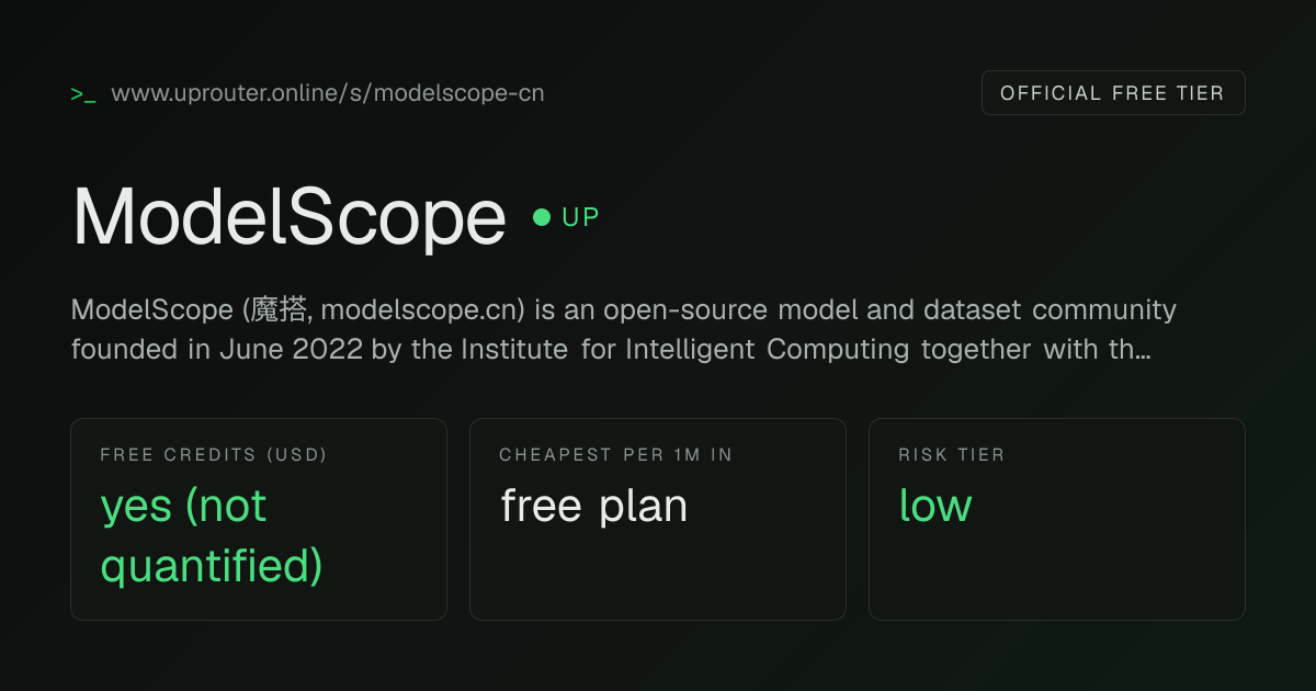 Editorial re-verification: ModelScope