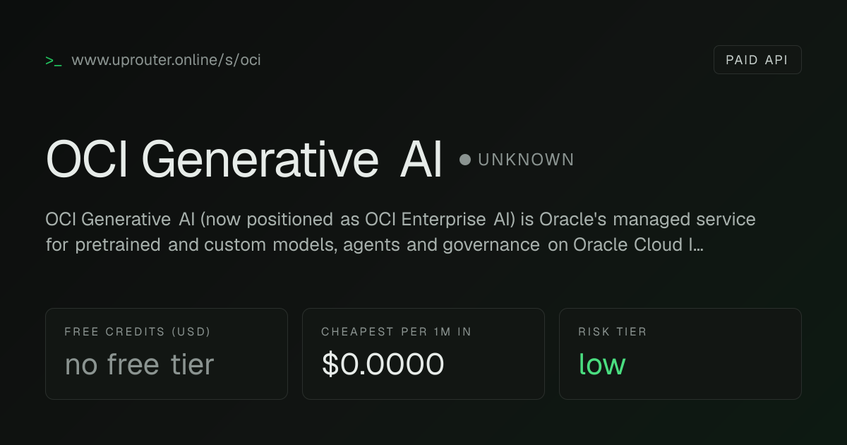 Editorial re-verification: OCI Generative AI