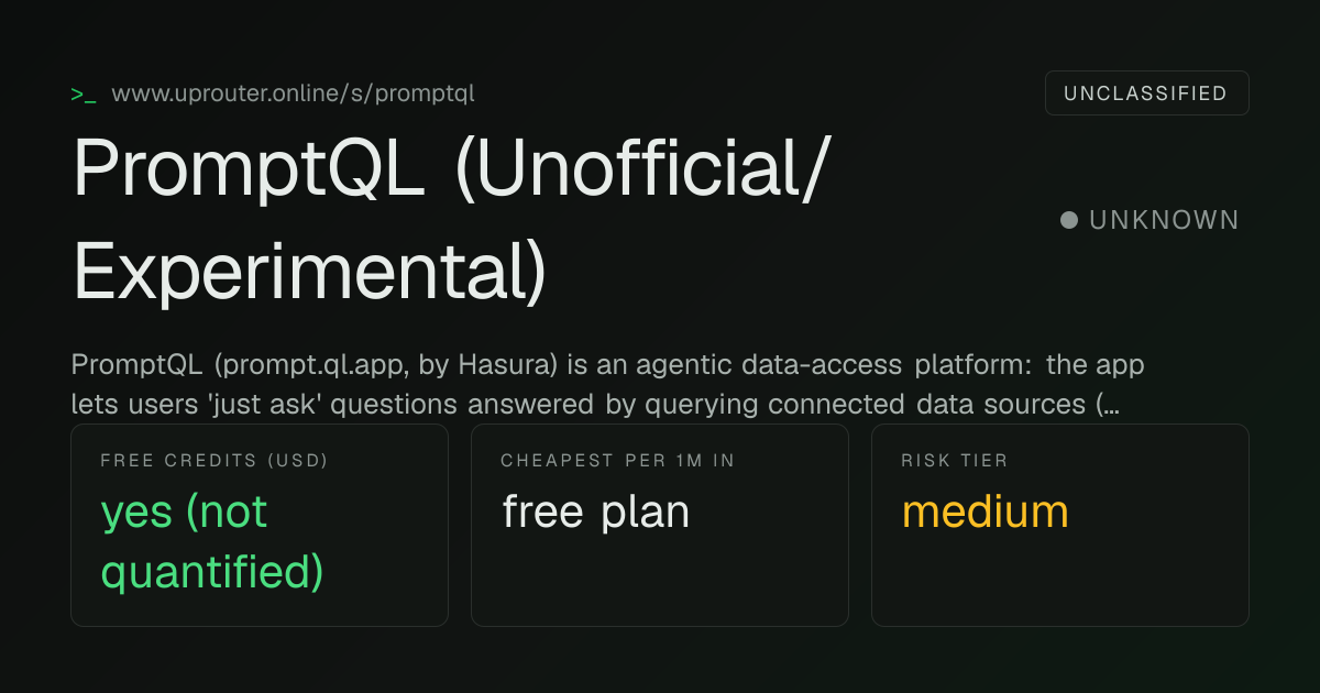 PromptQL (Unofficial/Experimental) added to the directory