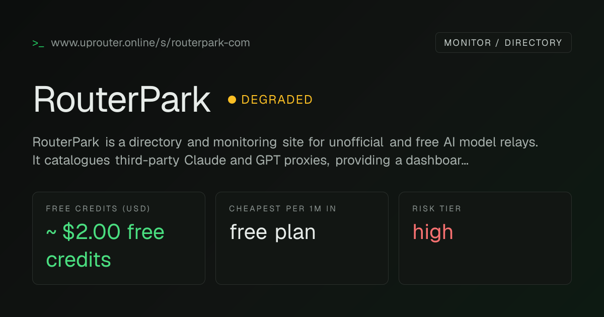 RouterPark status flipped to degraded