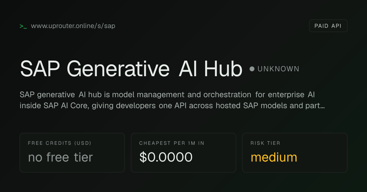 Editorial re-verification: SAP Generative AI Hub