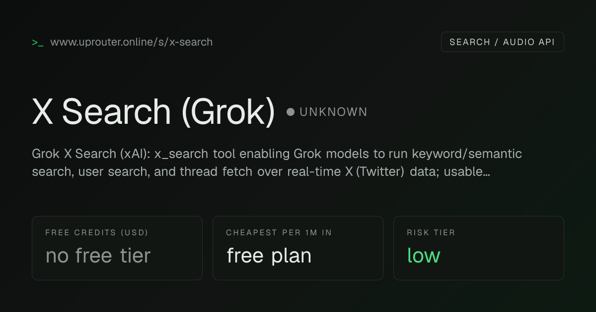 X Search (Grok) added to the directory