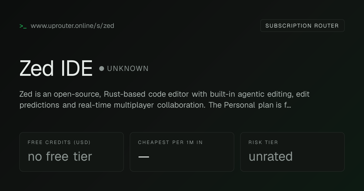 Editorial re-verification: Zed IDE